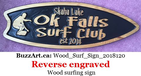 Wood surfing sign